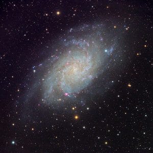 Die Triangulum-Galaxie (M33), aufgenommen mit einer TTS-160 Panther-Teleskopmontierung